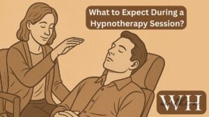 Two people in a hypnotherapy session